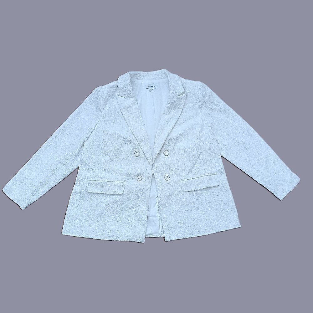 LIZ CLAIBORNE Women's Tweed Double-Breasted Blazer. Plus Size 20W